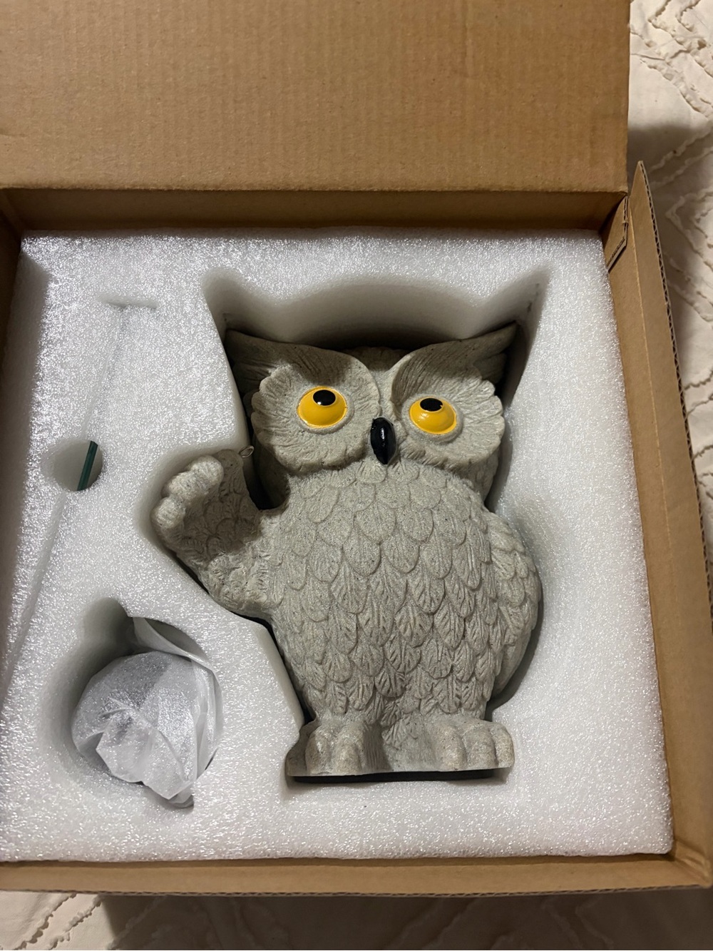 Garden Owl Figurine with Lantern